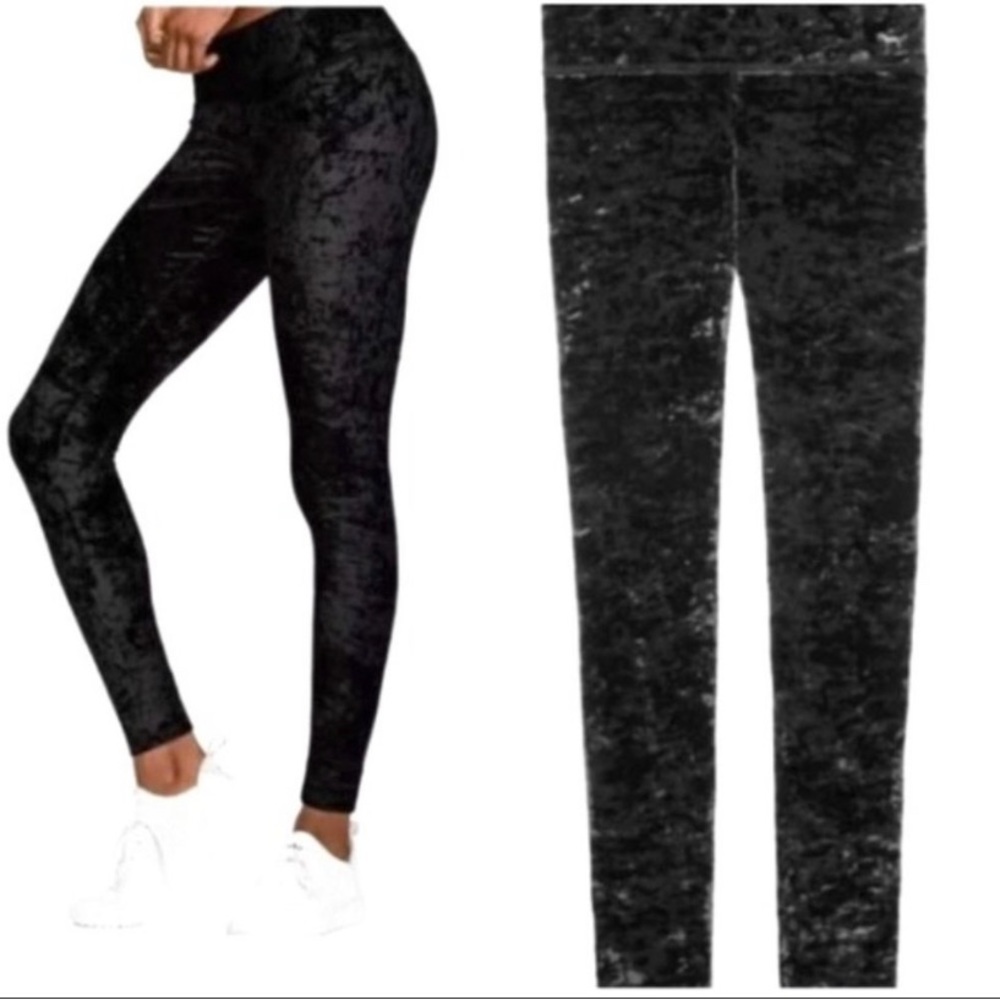 VS PINK Crushed Velvet Leggings